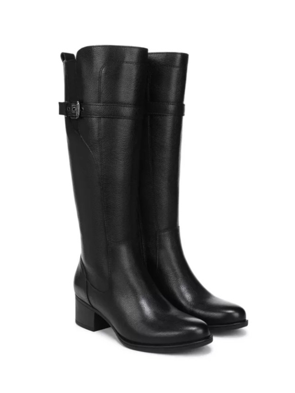 Naturalizer Kenna Wide Calf Black Leather Knee High Boots NWOB Size 9.5W